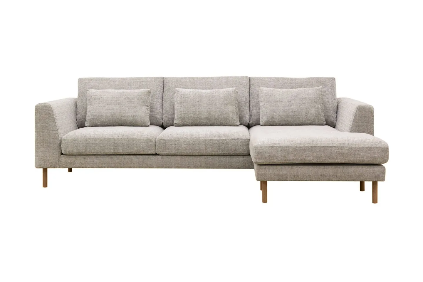 Florenz 3-sits Högervänd L-formad Divansoffa i Chenille - Grå / Beige