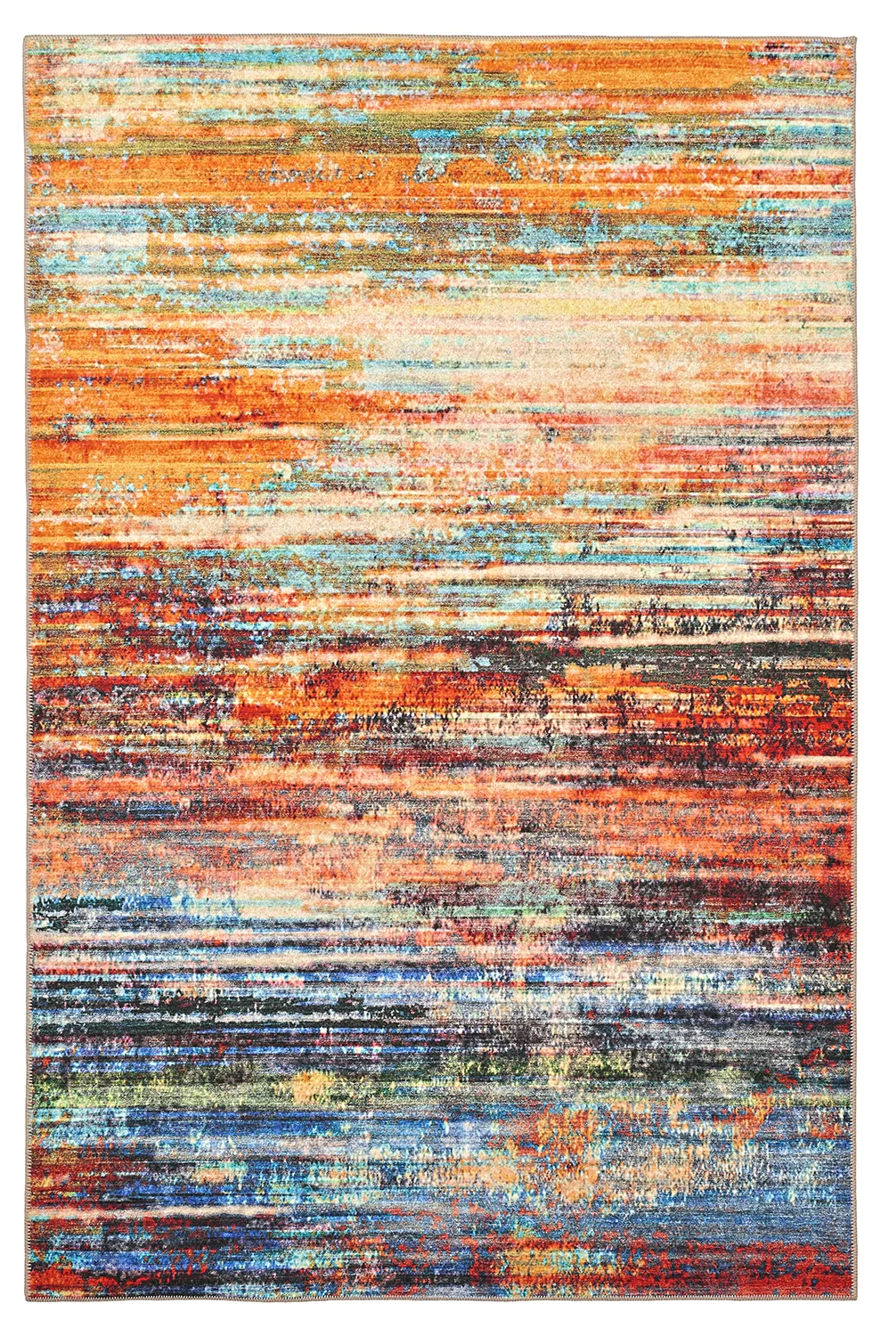 Flatvevd teppe - Kazea (oransje/multi) (Størrelse: 190 x 280 cm)