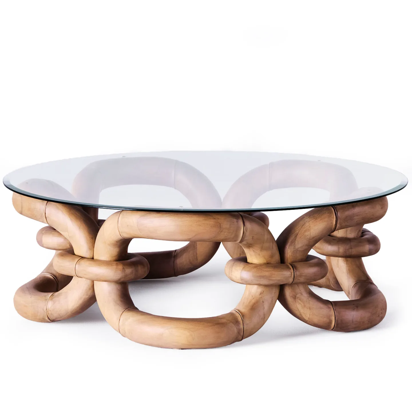 Dusty Deco - Bamboo Bracelet Sofa Table 105 cm - Soffbord - Edin & Lina Kjellvertz - Träfärgad - Trä/Sten
