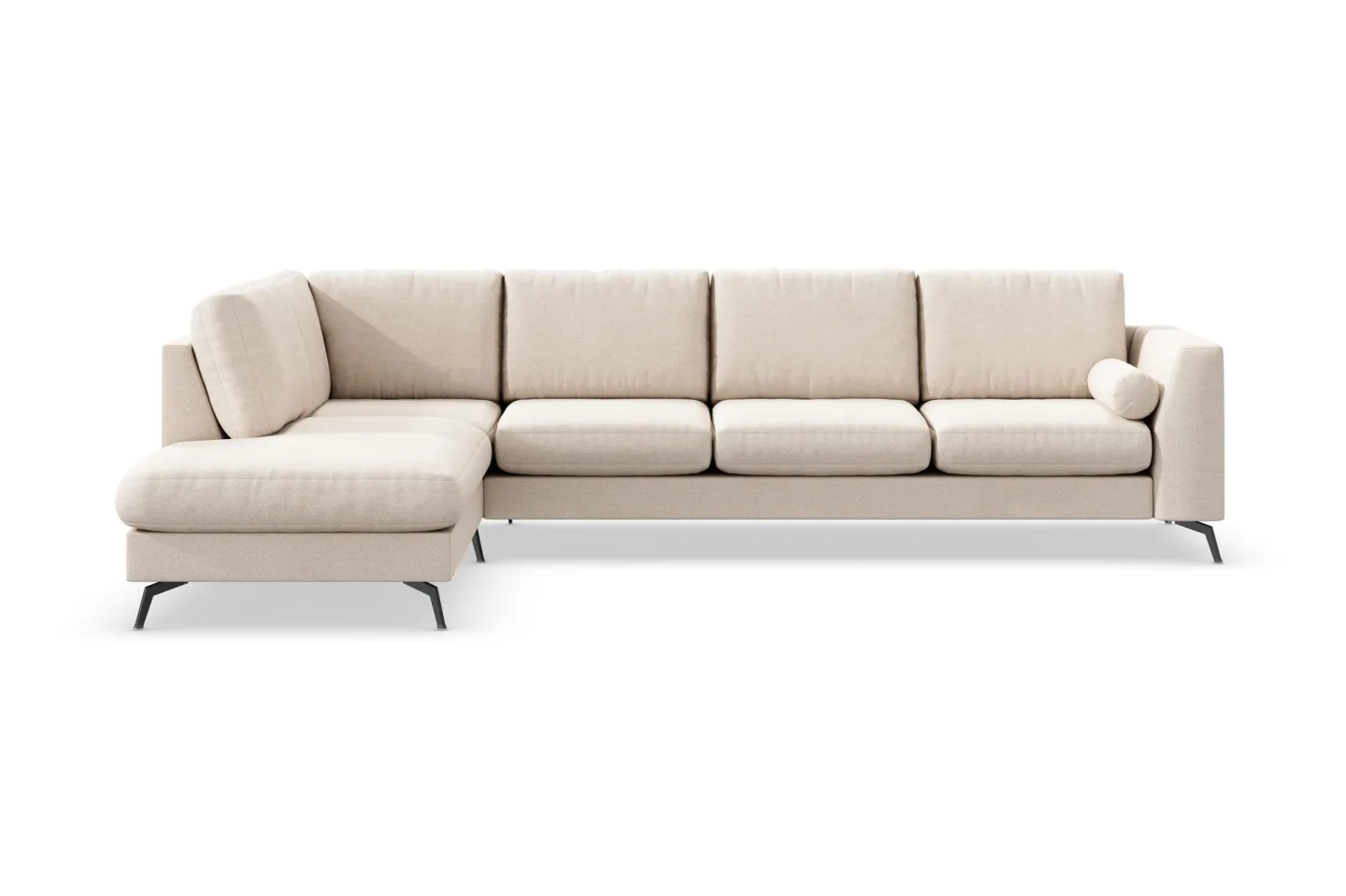 Ocean Lyx 4-sits Vänstervänd L-formad Schäslongsoffa i Tyg - Beige