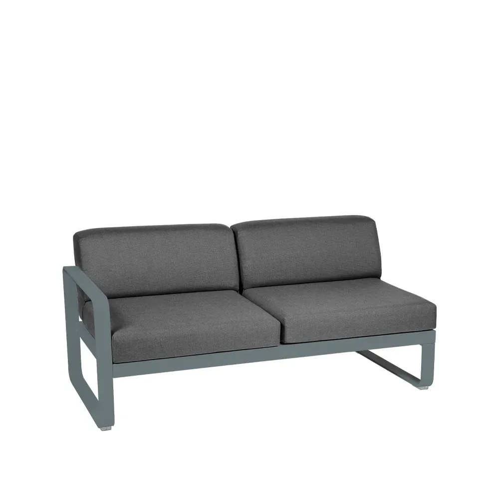 Fermob Bellevie Left modulsoffa 2-sits Storm grey (grå), graphite grey dyna