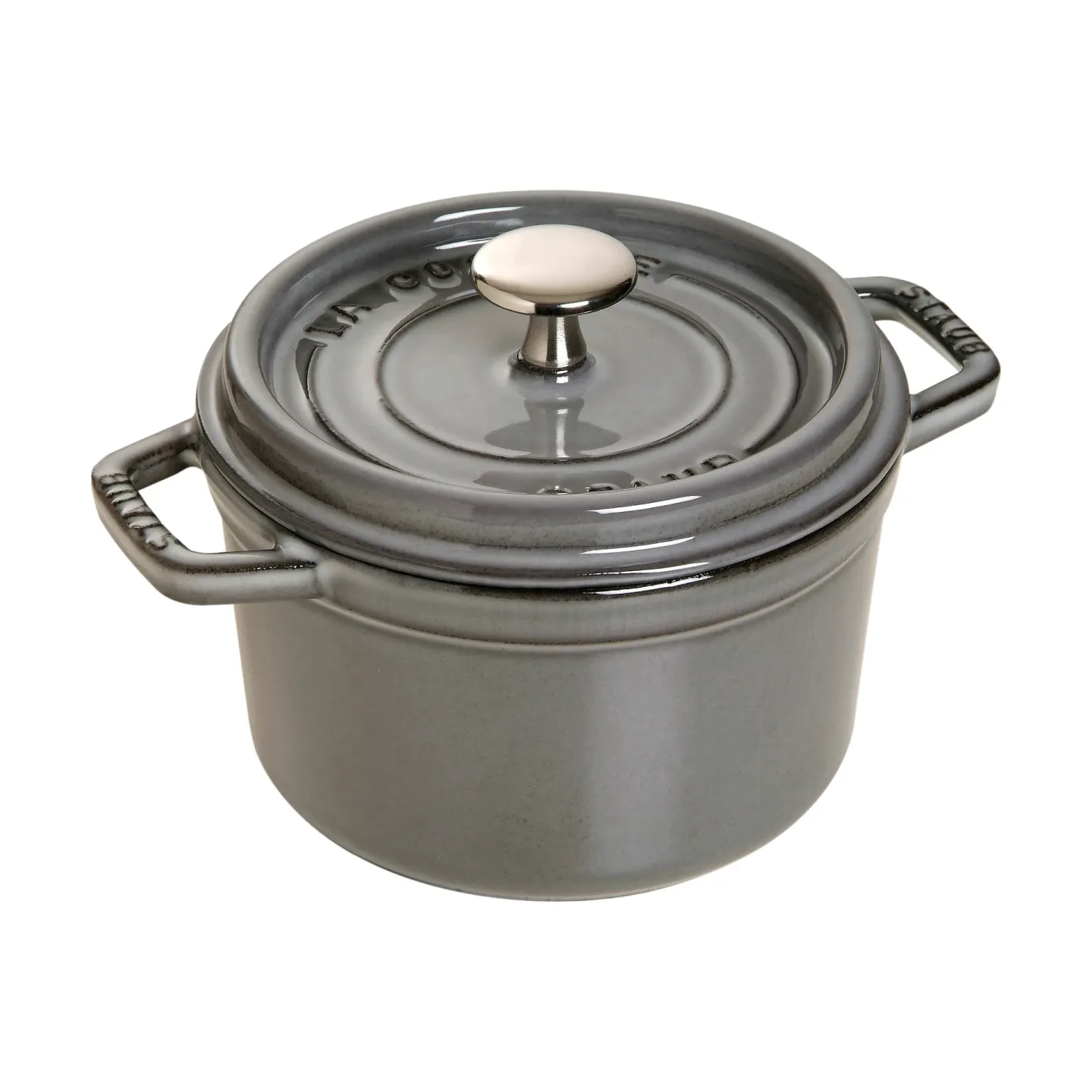 STAUB Staub La Cocotte runder Topf Gusseisen 0,8 L Grafitgrau