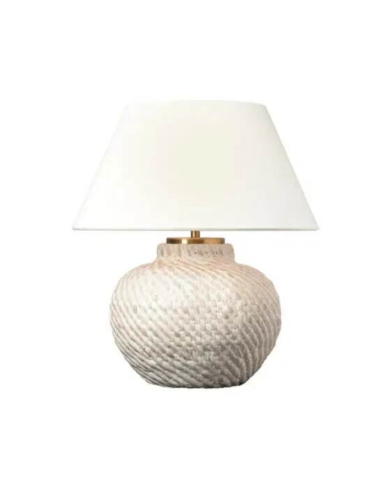 Avedon 11" Cordless Accent Lamp White Rattan