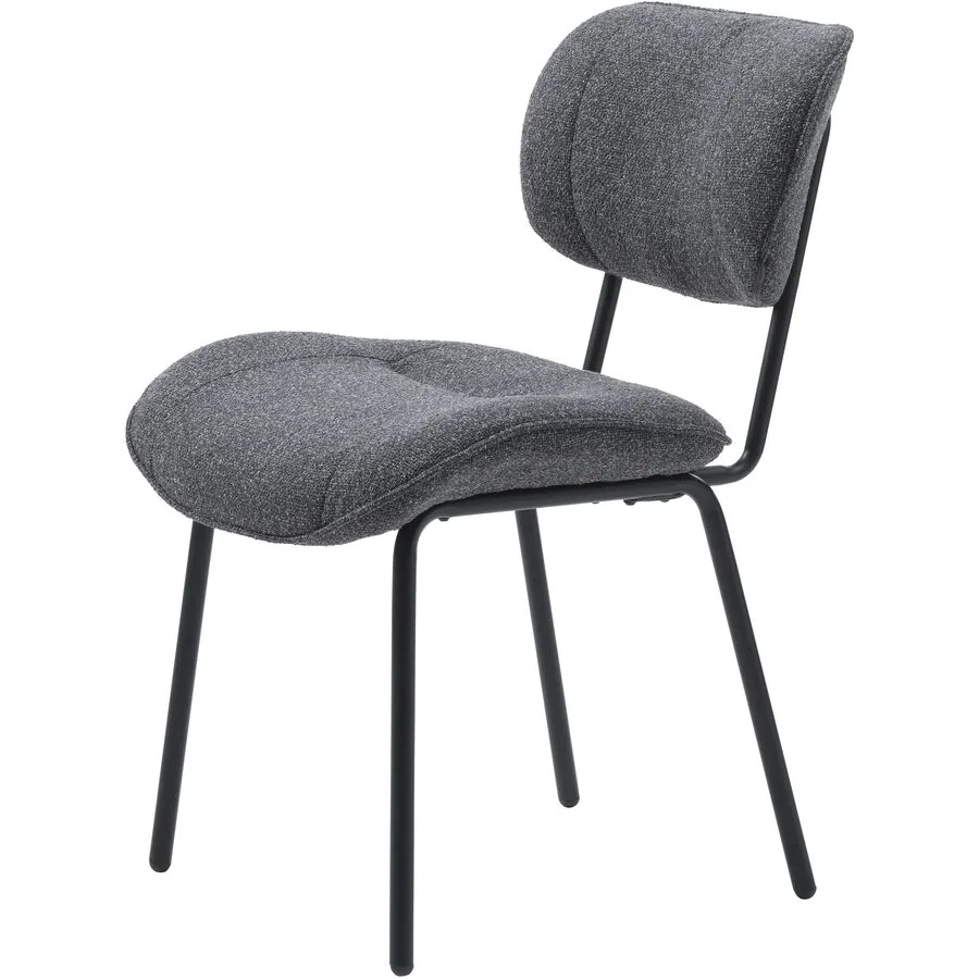 Stuhl 2er-Set Bay dunkelgrau Polyester