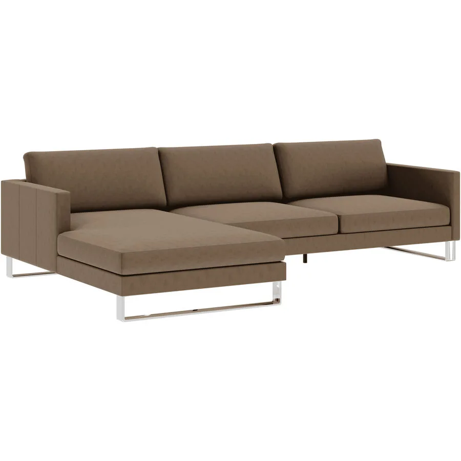 Ecksofa Domino Braun Stoff 286 cm 181 cm - Möbel Konfigurator: Traummöbel individuell zusammenstellen