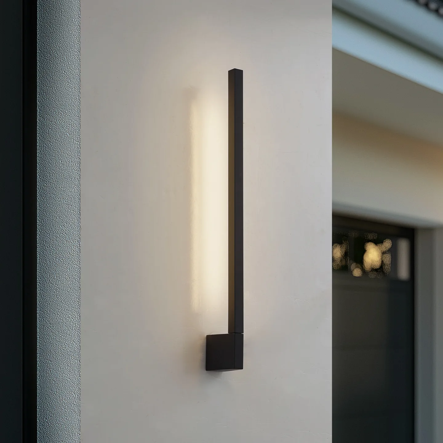 Neano LED-Wandleuchte, 60cm, schwarz, Metall, IP54 - Lindby - Balkon - Modern - Aluminium - Bündig