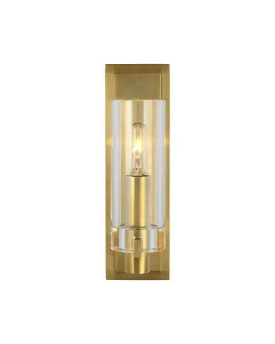 Sonnet Petite Single Sconce Antique Brass/Clear