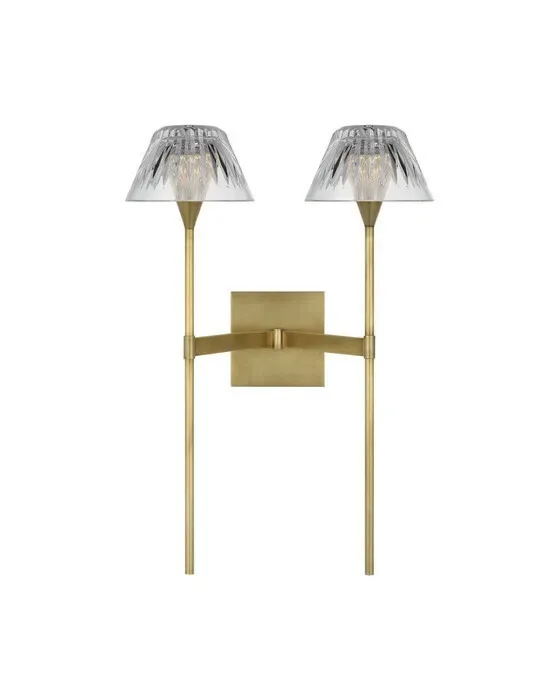 Blaze 19" 2 Light Tail Sconce Natural Brass