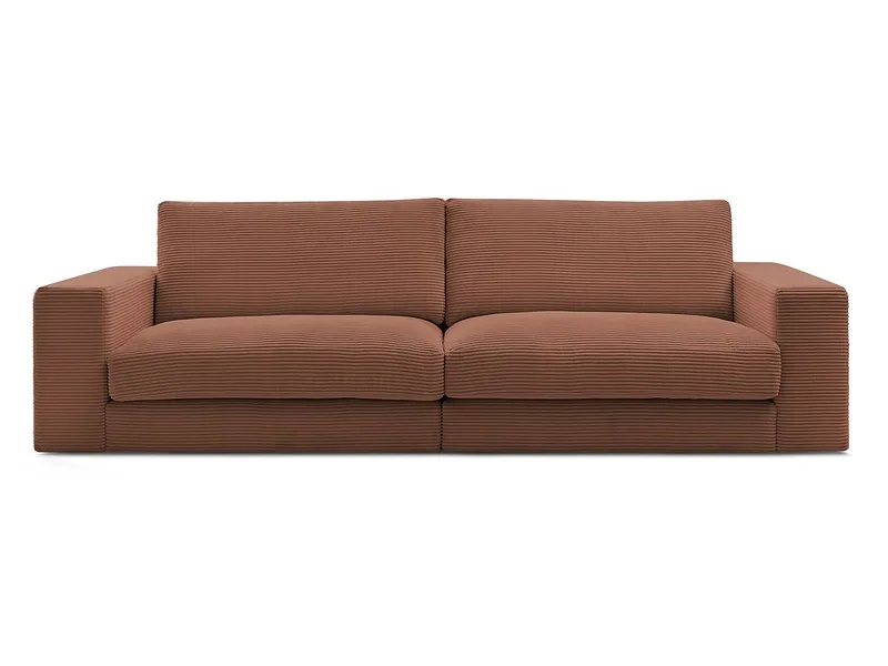 3er Sofa BOBOCHIC LEONARD Stoff mit Textur orange