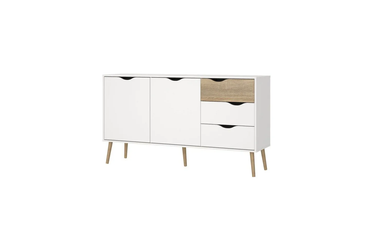 Delta Skänk 147 cm - Vit/Ek