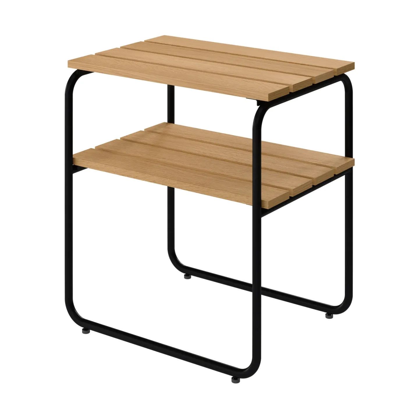 Grythyttan Stålmöbler L45 Beistelltisch Geölte Eiche-schwarzes Stahlgestell, 45x32 cm