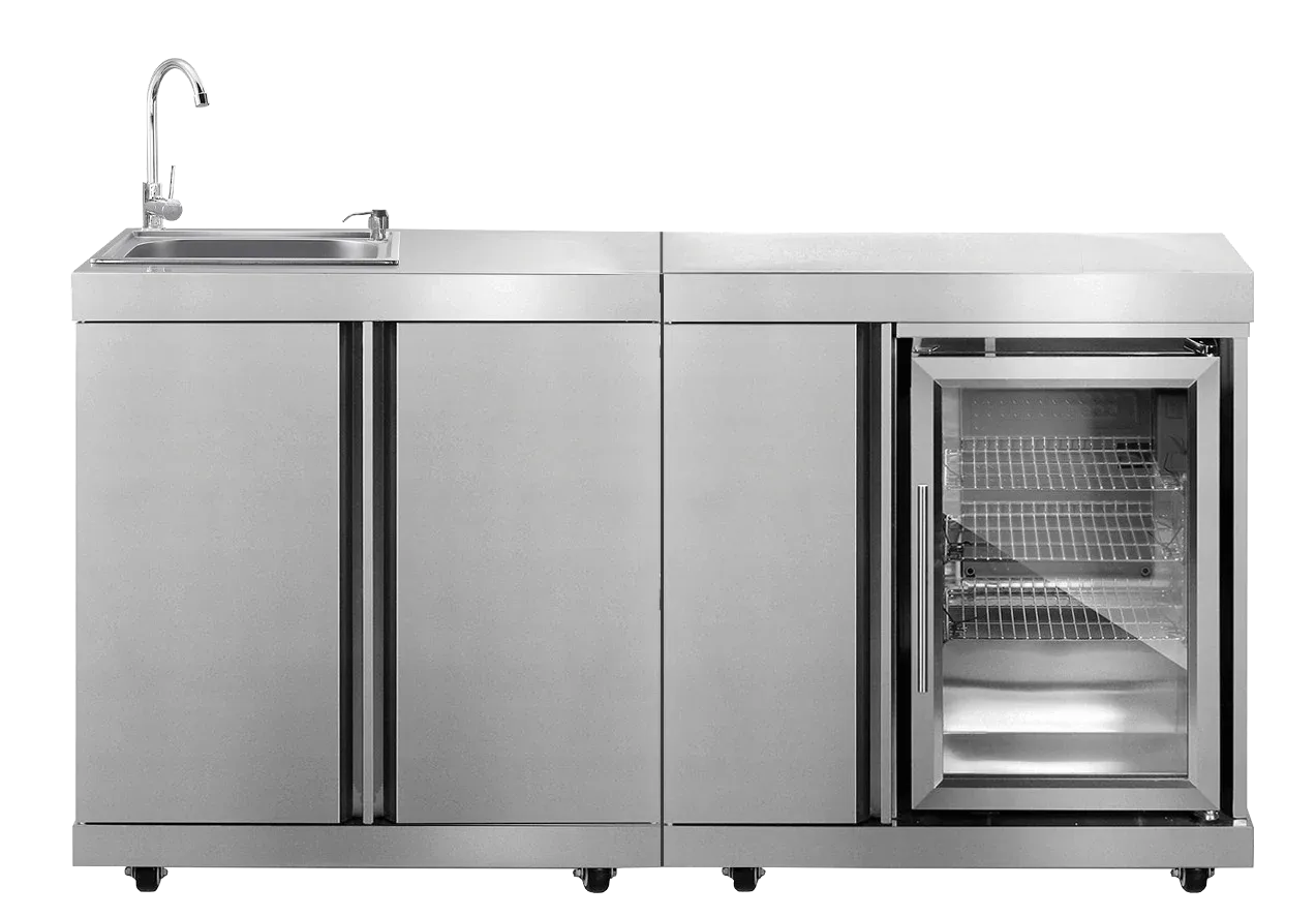 Stainless Collection - Spülbecken und Kühlschrank - Doppelpaket
