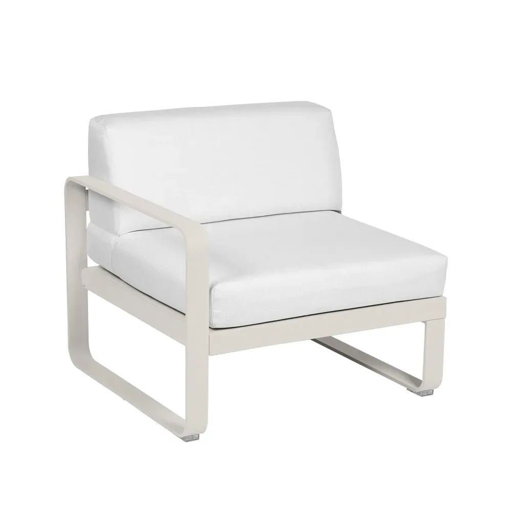 Fermob Bellevie Left modulsoffa Clay grey (grå), off-white dyna, 1-sits