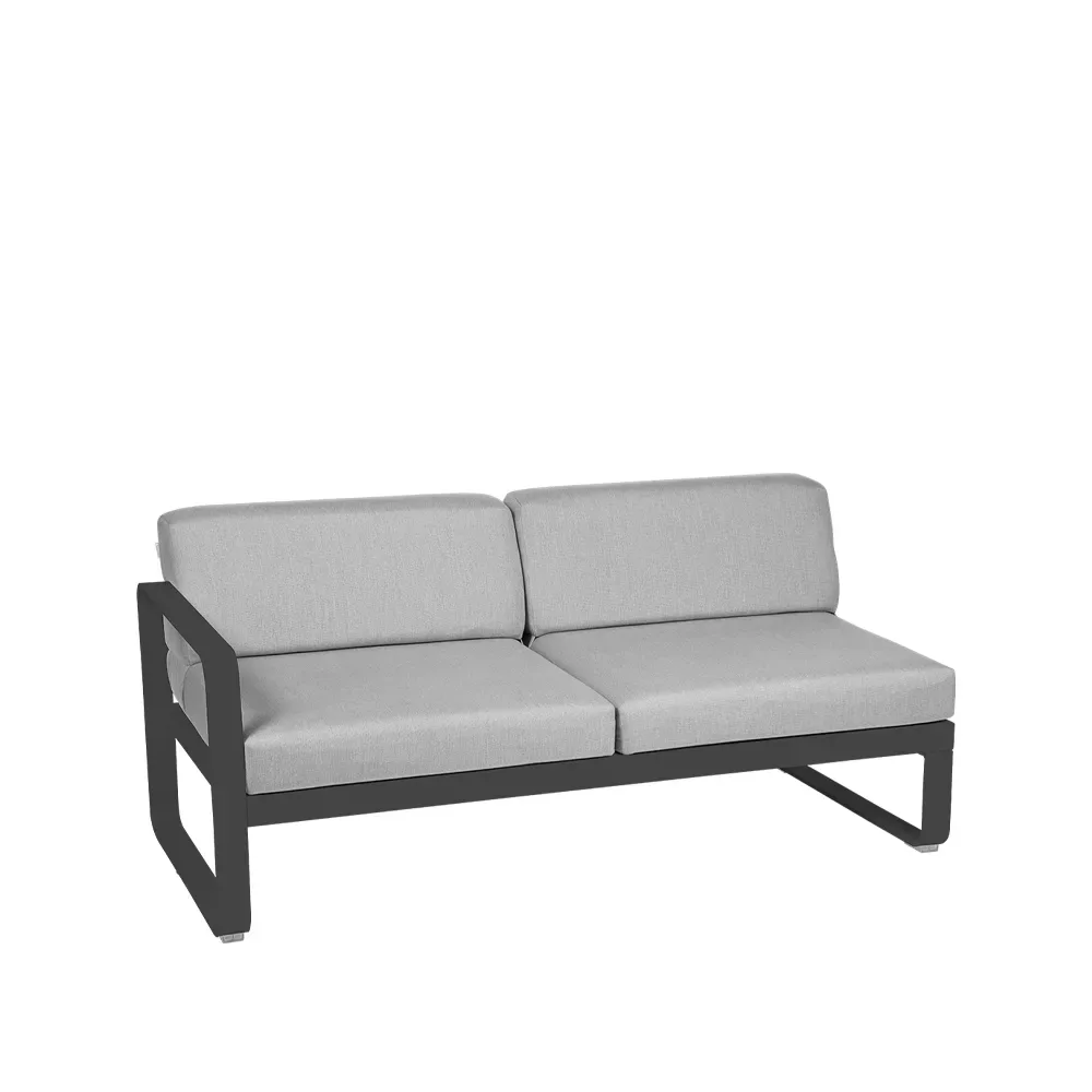 Fermob Bellevie Left modulsoffa 2-sits Anthracite (grå), flannel grey dyna