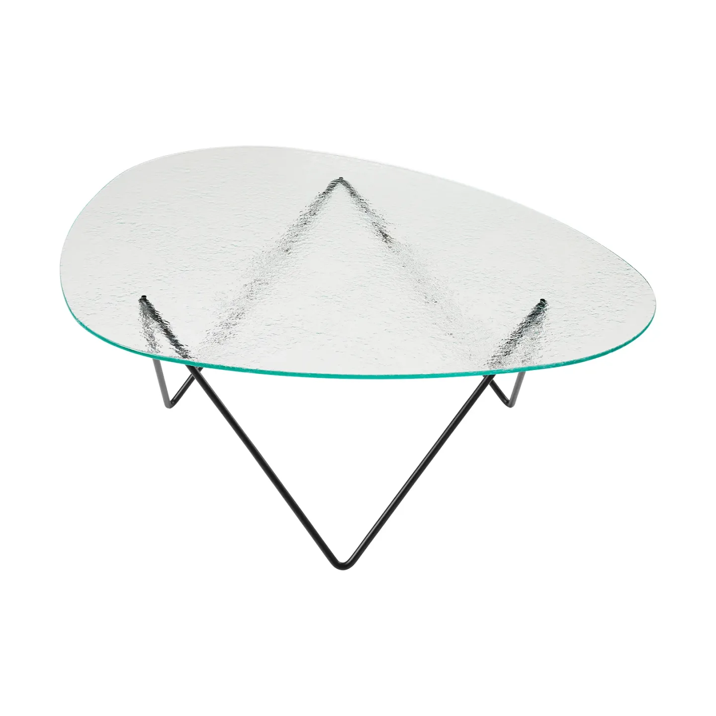 GUBI Pedrera soffbord Svart semimatt-strukturglas transparent