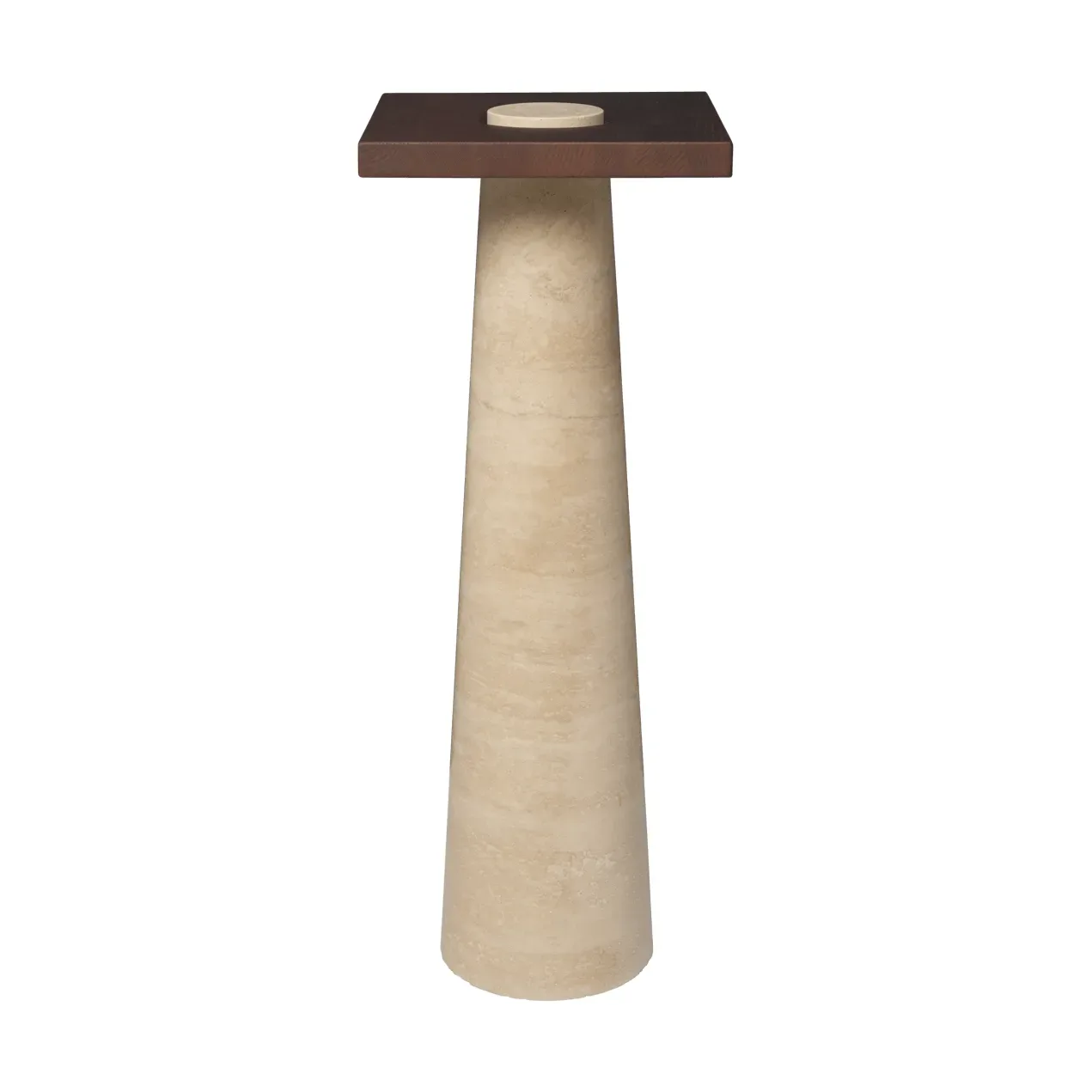 Ferm Living Grova pedestal Travertine, 30x30x80 cm