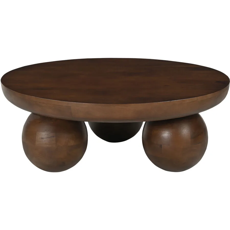 Salontisch Rondo Braun Holz 90 cm - Material: Mangoholz massiv
