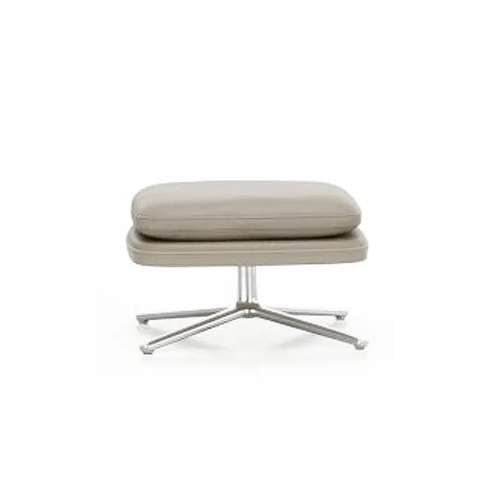 Vitra Grand Relax fotpall Leather premium F 71 sand-aluminium
