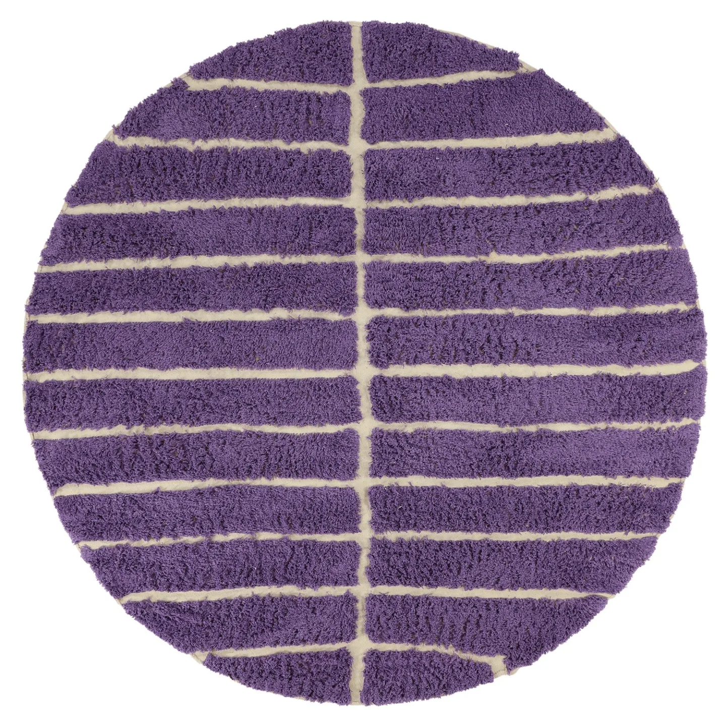 Rundt teppe - Ikara Natural Cotton Shaggy (lilla) (Størrelse: Ø 200 cm)