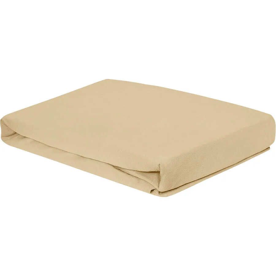 Fixleintuch Esprit Uni Champagner Baumwolle 160 x 200 cm - Material: 97% Baumwoll-Jersey, 3% Elasthan