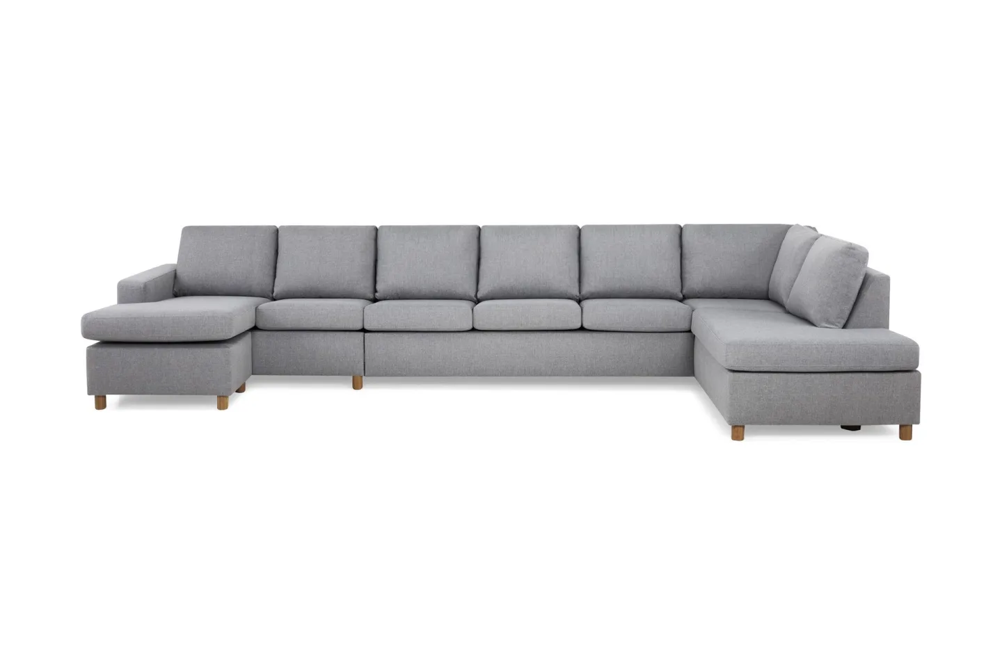 Crazy 6-sits Högervänd U-formad XX-Large Soffa med Divan och Schäslong i Tyg - Grå