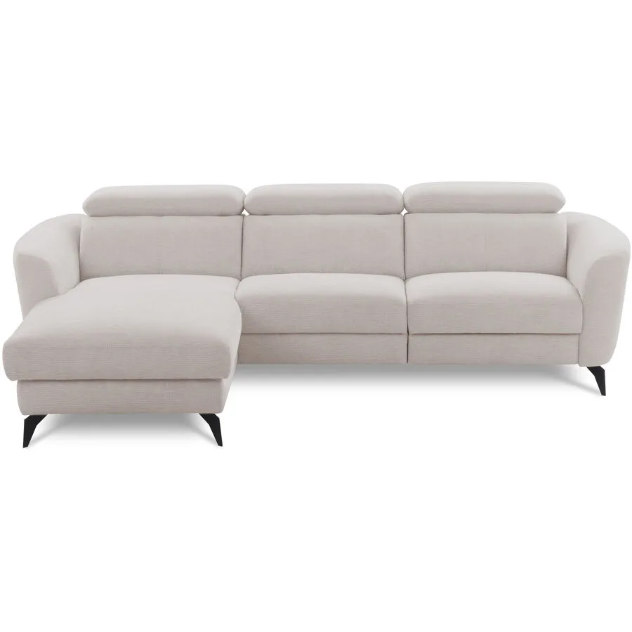 Ecksofa Simba Rechts Chenille Beige B 261 T 183 cm
