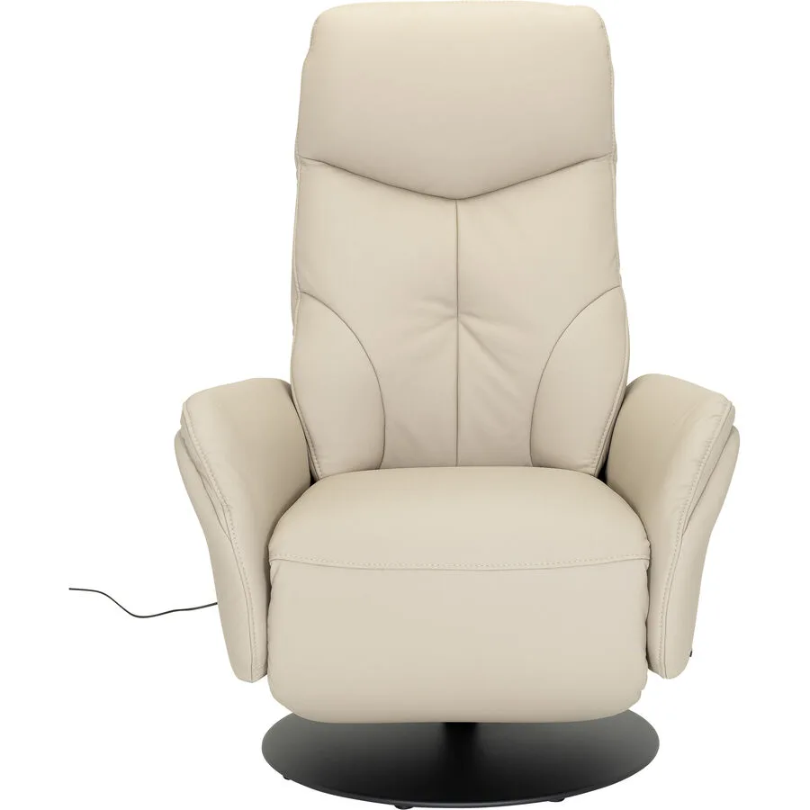 Relaxsessel Livis Beige Echtleder T 89 B 76 H 116 cm
