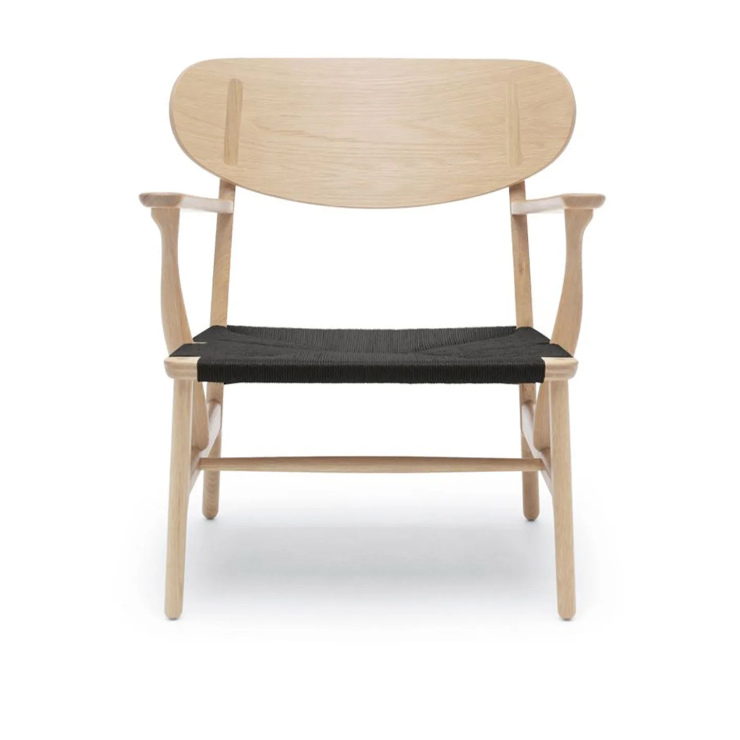 Carl Hansen - CH22, White Oiled Oak, Chord Black - Fåtöljer - Hans J. Wegner - Träfärgad - Naturmaterial/Trä