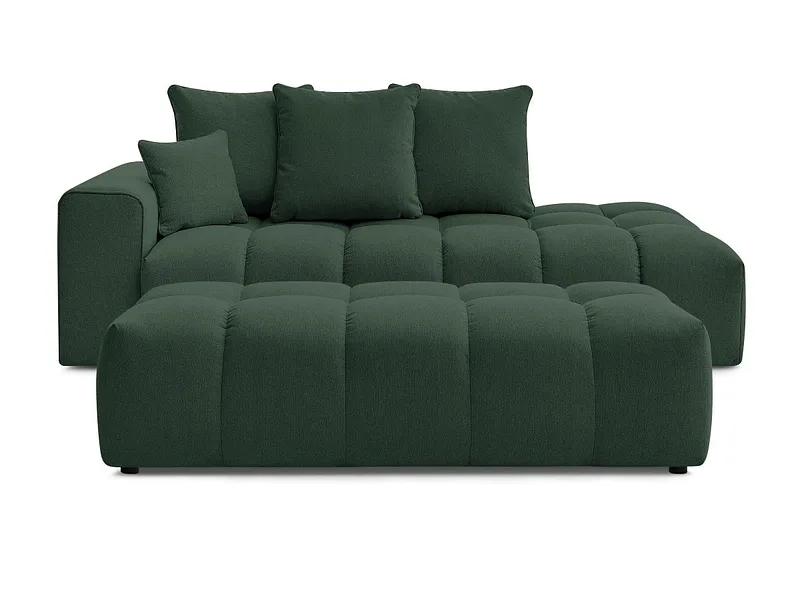 3er Sofa mit Hocker BOBOCHIC MONT-BLANC Stoff chiniert grün