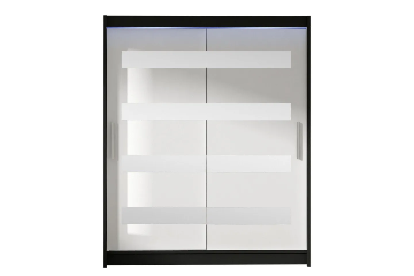 Bay Garderob m. Spegel 150x200 cm - Svart/Vit
