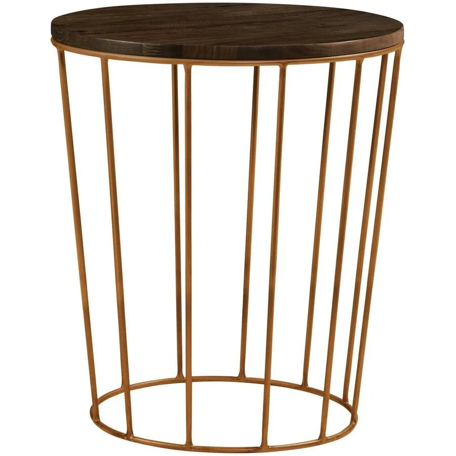Hasena Nachttisch Keziea Kupfer, Natur Nussbaum, Metall B 45 H 52 cm
