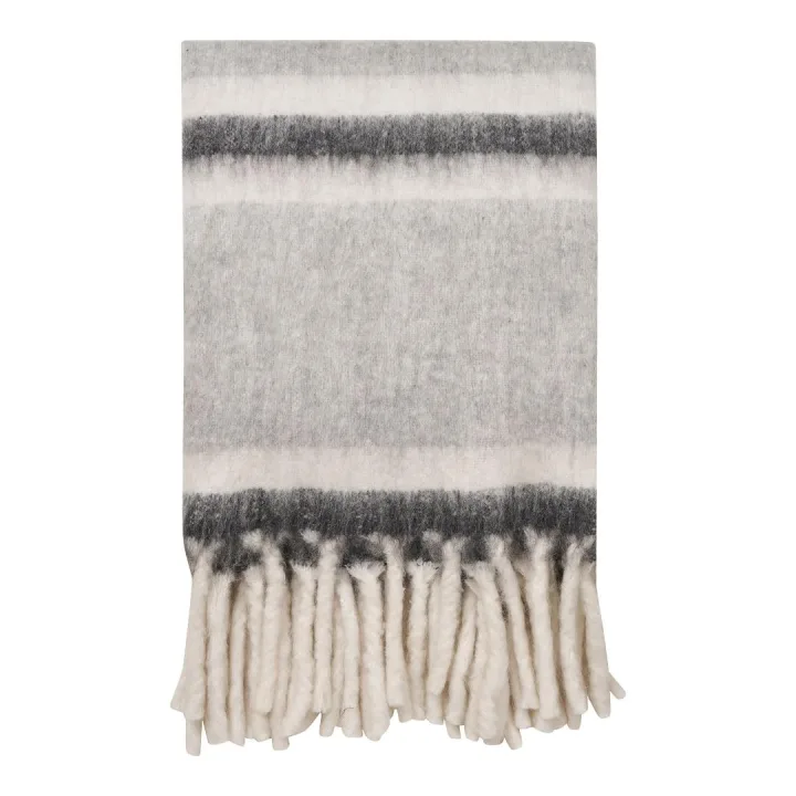Liva Plaid 130×170cm grau, weiß.