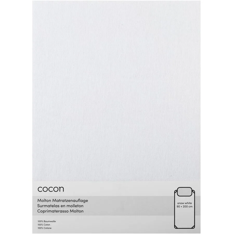 Topper COCON Weiss Baumwolle 90 x 200 cm