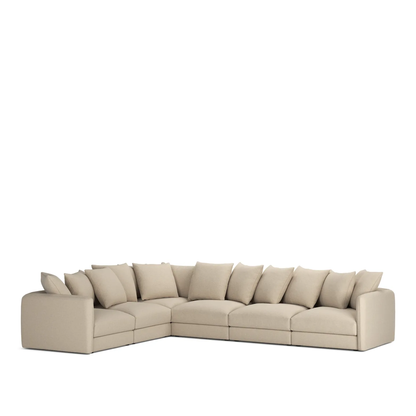 NOGA - Pavarotti 6-Seater Corner, Fixed Cover, Cushion Variant 01, Lario 107 - Soffor - Beige