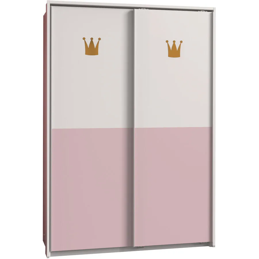Kleiderschrank Cindra weiss/rosé Holzwerkstoff B 139 cm