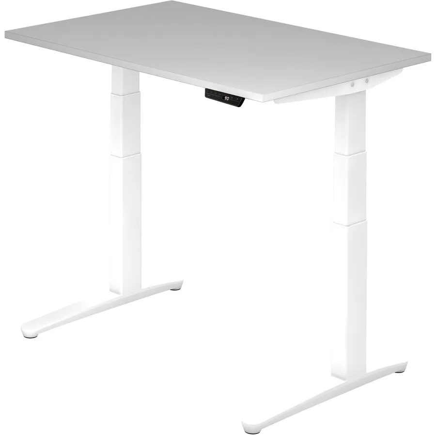 Schreibtisch Office weiss/grau Holzwerkstoff Höhenverstellbar B 120 T 80 cm