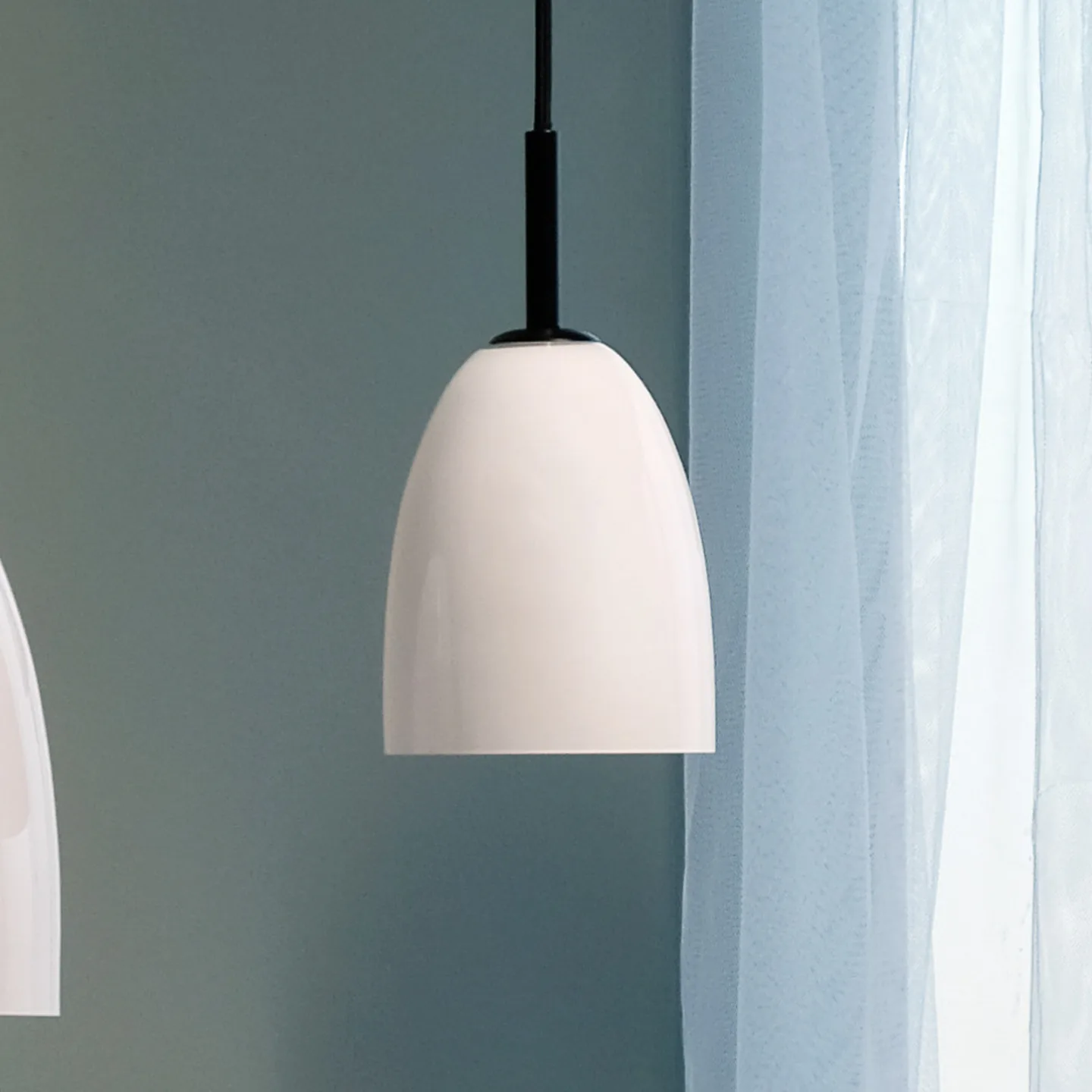 Jazz Pendelleuchte, Ø 12 cm, opal/schwarz - Dyberg Larsen - Wohnzimmer - Skandinavisch - Glas - Einflammig