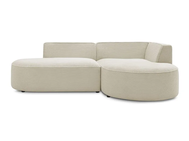 Ecksofa BOBOCHIC ROUSSEAU Cord-Stoff beige