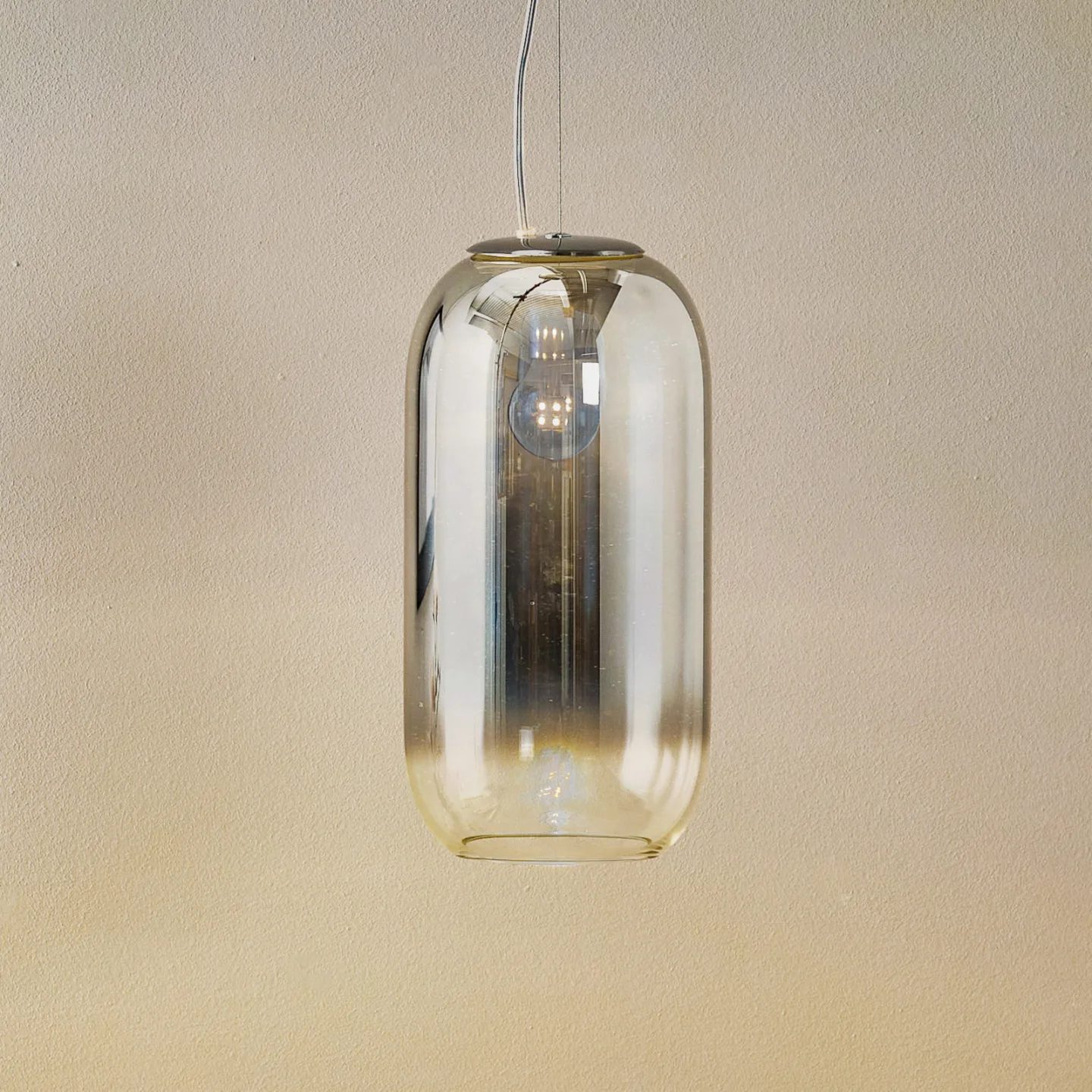 Gople Mini Pendelleuchte Silver - Artemide - Wohnzimmer - Design - Glas - Einflammig
