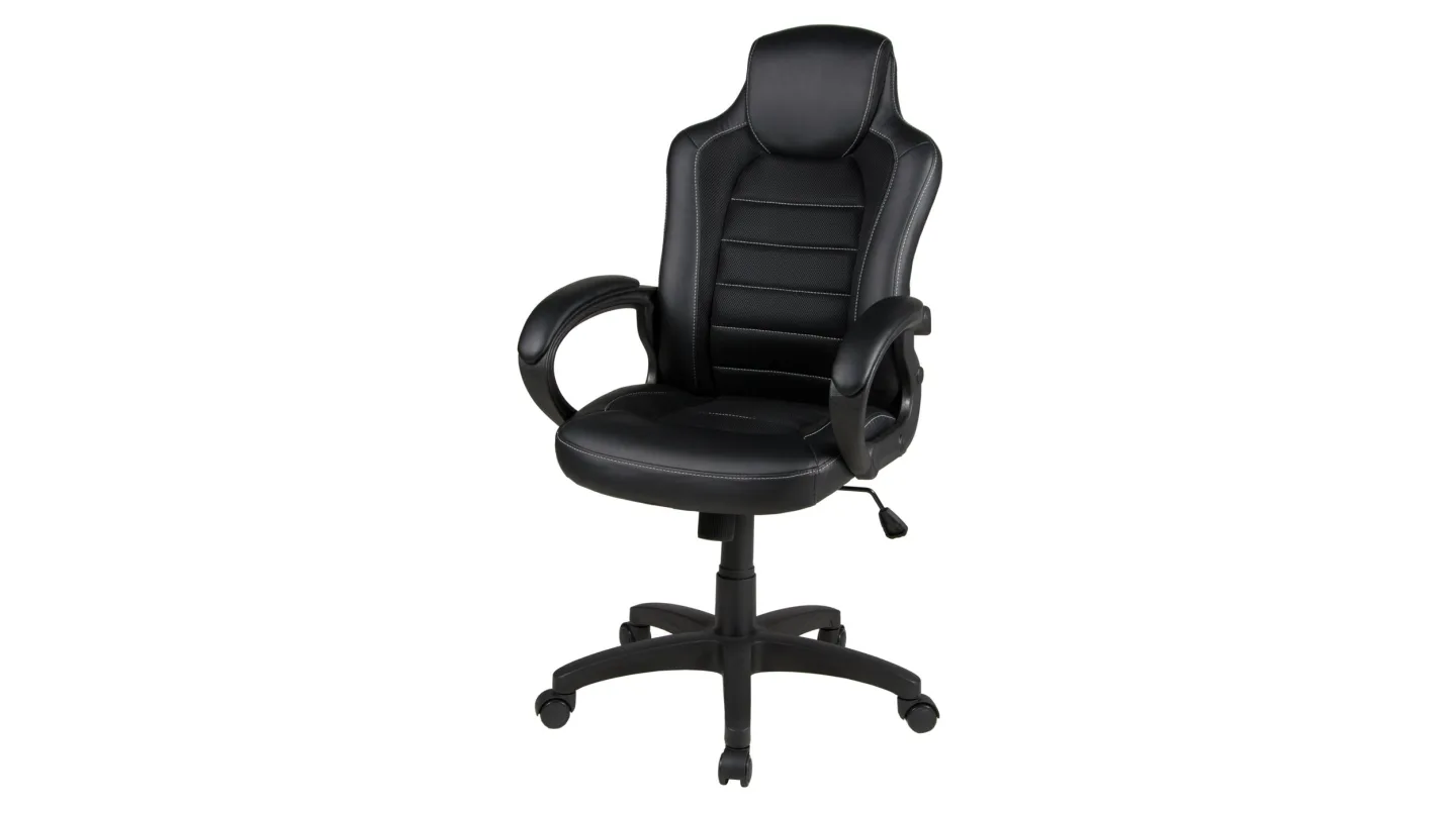 Chefsessel Drehstuhl schwarz Lederlook - JORIS