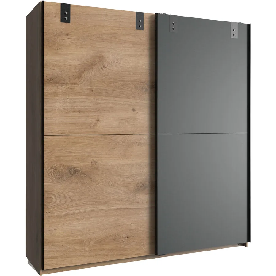 Kleiderschrank Chantel Plankeneiche/graphit Holzwerkstoff B 180 cm
