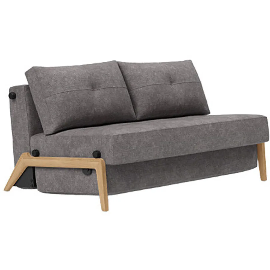 Bettsofa Kube Grau Stoff 148 cm 98 cm Ausklappbar