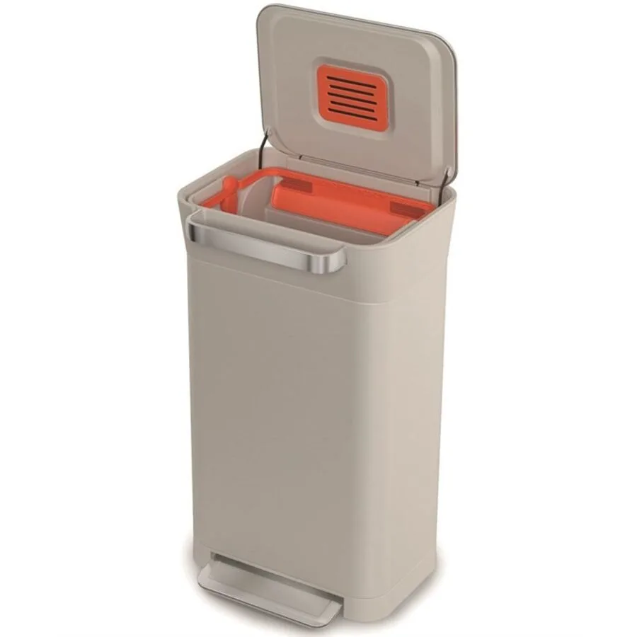 Recyclingstation Joseph Joseph Titan Grau Edelstahl/Kunststoff 68.5 cm 30 l - Farbe: stein
