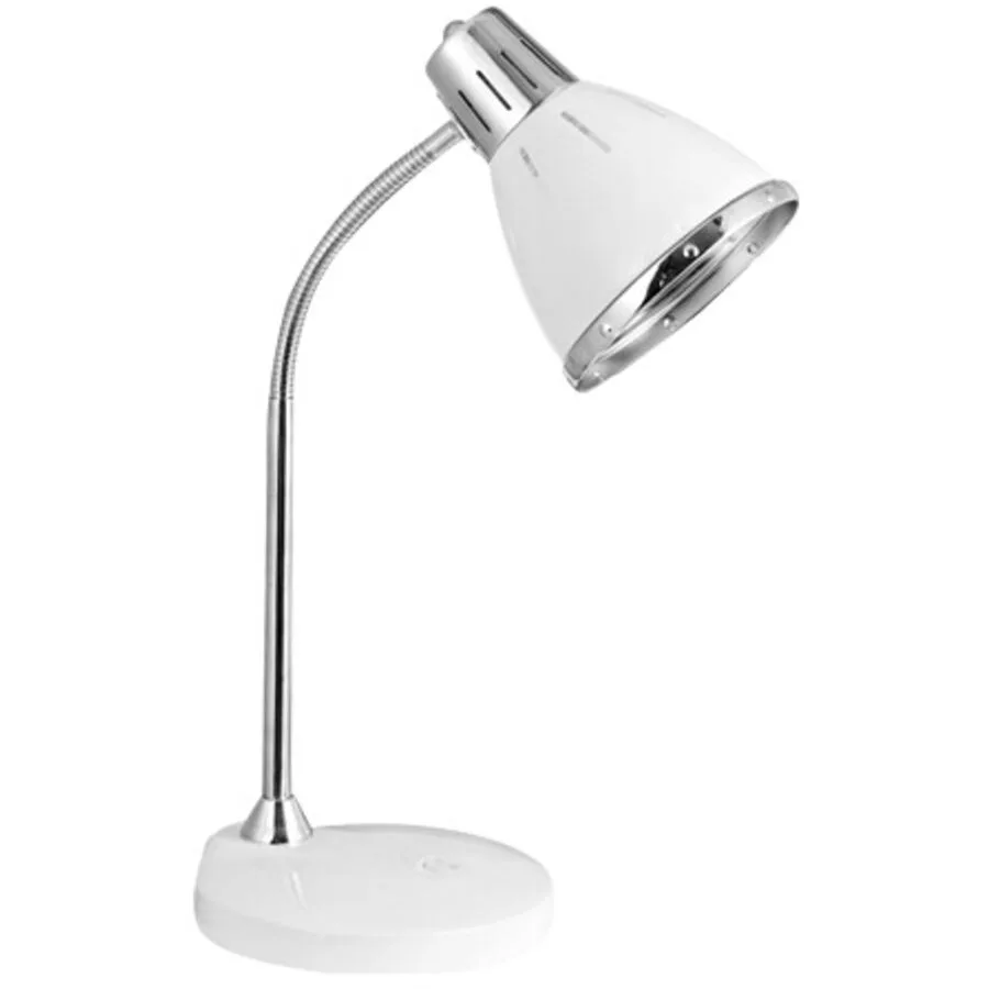 Schreibtischlampe Filix Silber/Weiss Chrom/Metall 26 cm 45 cm - Farbe: silber, weiss - Material: Metall, Chrom - Lichtfarbe: Warmweiss