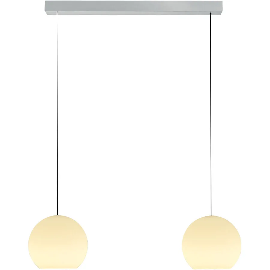 Designer-Pendellampe Bankamp Globe aluminium matt 2-flammig dimmbar - LED - Lichtfarbe: Extra warmweiss - Material: Silikon/Eisen -