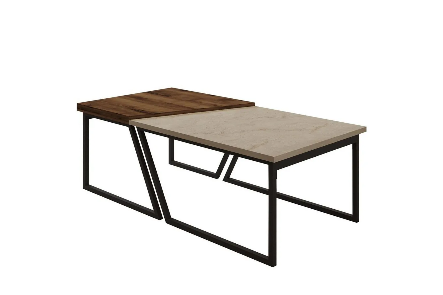 Bulskoll Soffbord 120 cm - Travertine/Valnöt