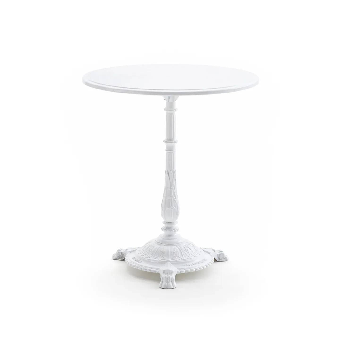 Byarums Bruk - Bord Classic Café Ø55 cm 3-tass – Vit gjuten/Vitlackerad aluminium - Matbord utomhus