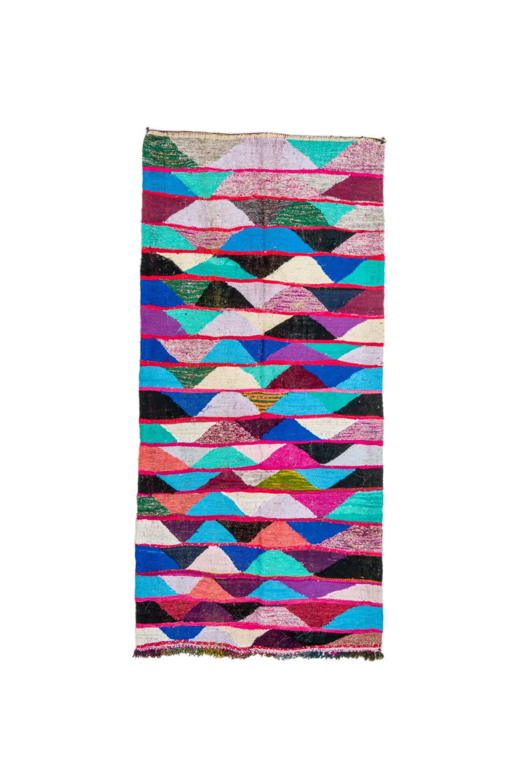 Marokkansk Boucherouite-teppe 125 x 260 cm (Størrelse: 125 x 260 cm)