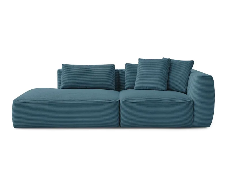 3er Sofa BOBOCHIC LEOPOLD Cord-Stoff hellblau