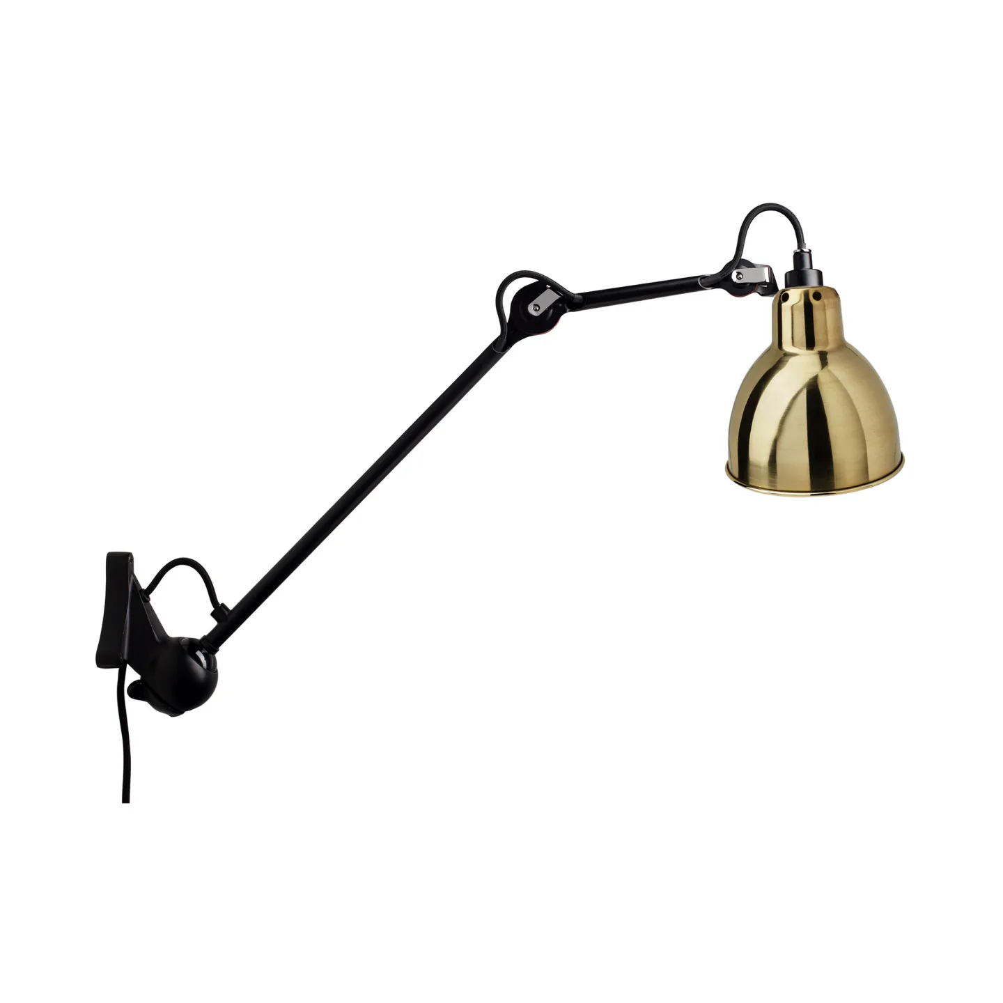 DCWéditions - Lampe Gras No222 Round - Svart/Mässing - Vägglampor - Bernard-Albin Gras - Guld - Metall